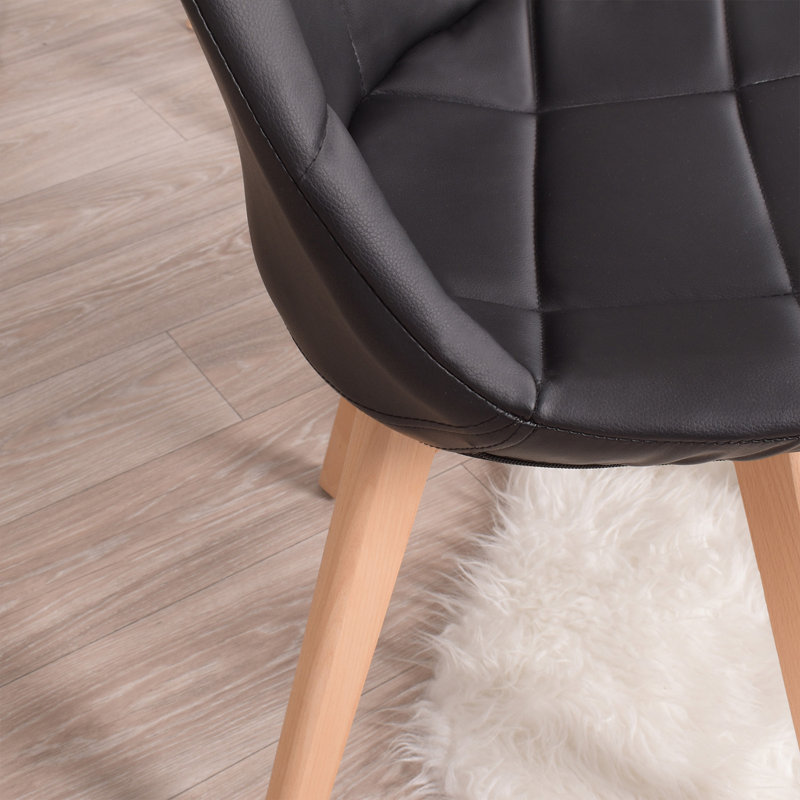 Cashion 45cm H Tufted Upholstered Dining Chair, Black