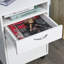 Organisateur de rangement mobile avec tiroir et armoire, support d'imprimante avec roulettes, blanc