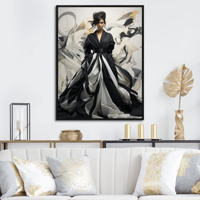 Black & White Womans Fashion Elegance Unveiled III - Fashion Wall Art