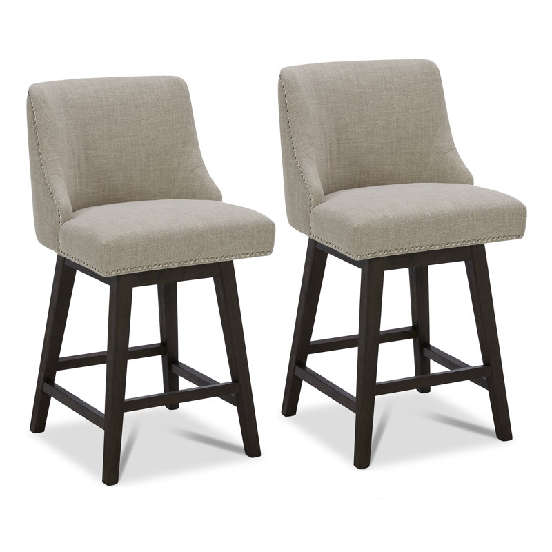 Tabouret de bar et de comptoir Arvelle, Tissage de performance brun clair, Tabouret de comptoir (siège d'une hauteur de 26 p
