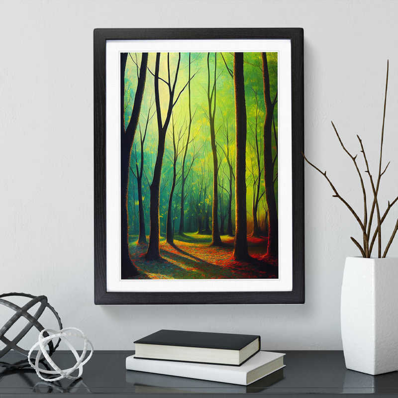 XV1022-52X A Forest Adventure - Single Picture Frame Print, 64cm H x 46cm W x 2cm D, Black