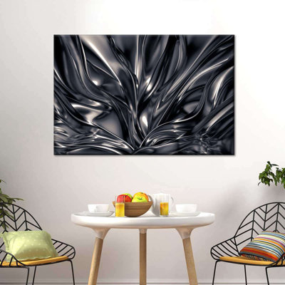 Black And Silver Abstract Canvas Print