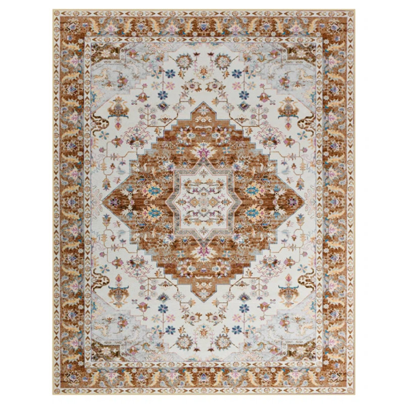 Carnegia Floral Area Rug, Gold, Rectangle 183 x 275 cm