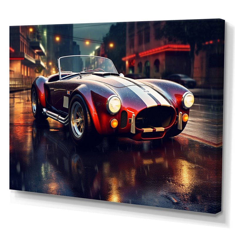 Classics Cobra Car At Night II sur impression sur toile, H 30 po x l 40 po x P 1,5 po, Toile tendue
