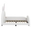 Lit princesse simple tapissier en forme de lapin avec plateforme et tête de lit-225044803