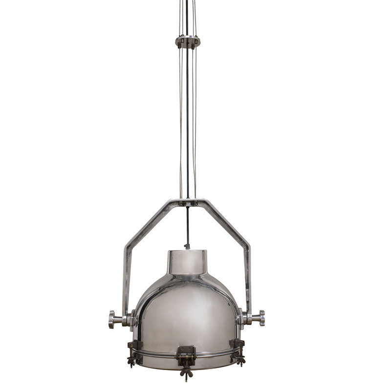 Large Silver Aluminum Industrial Pendant Light