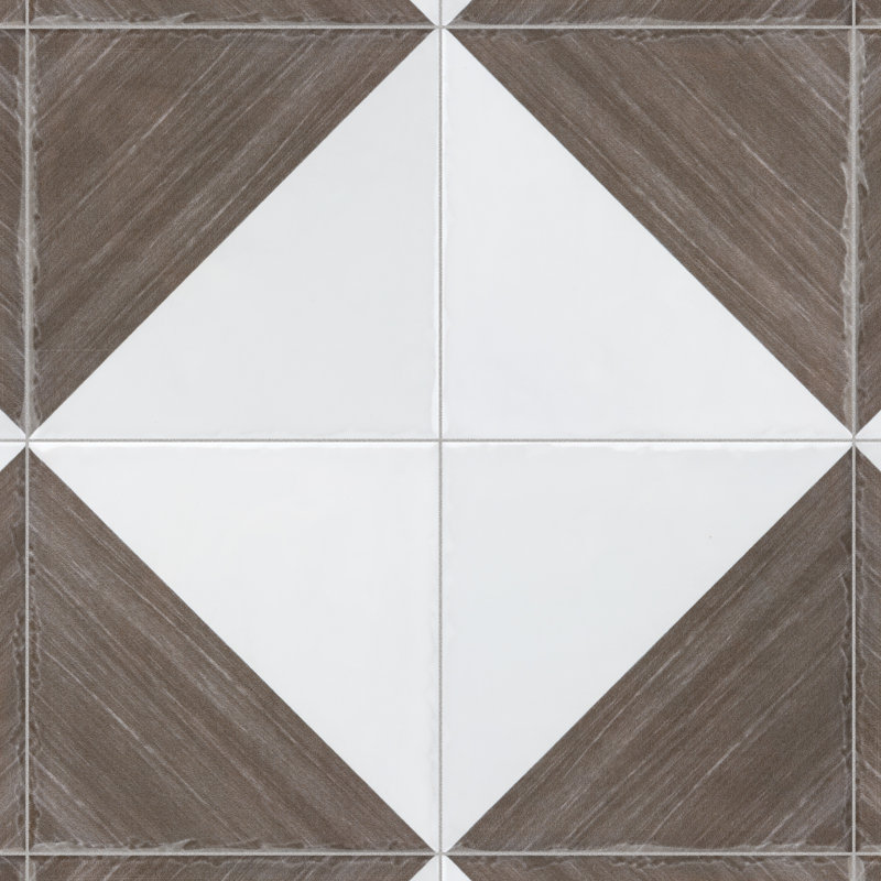 Triangle 6" x 6" Ceramic Patterned Wall Tile, Brown
