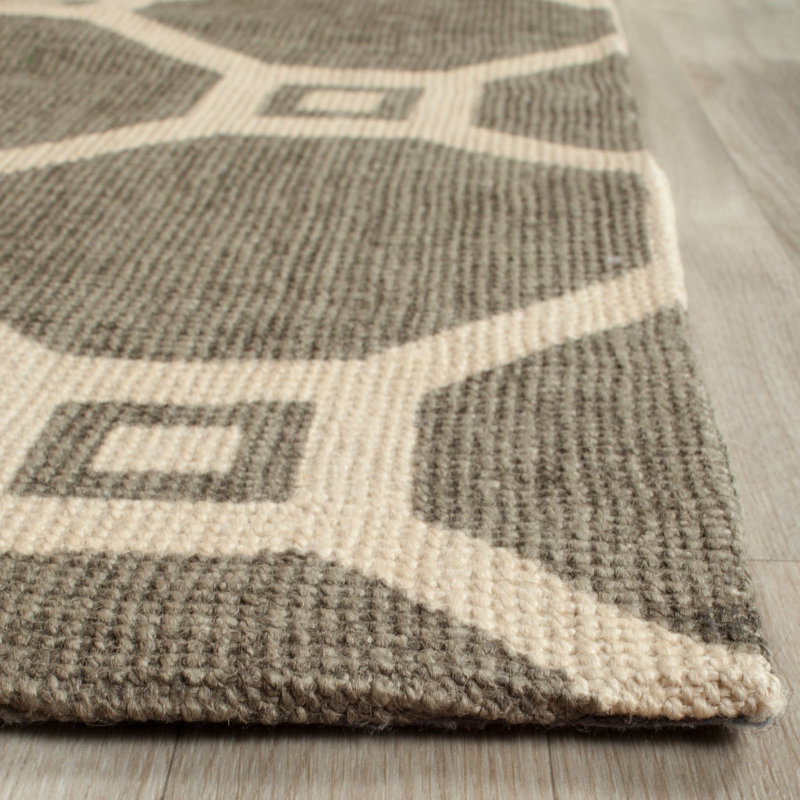 Belynda Hand Loomed Jute Geometric Rug, Rectangle 5' x 8'