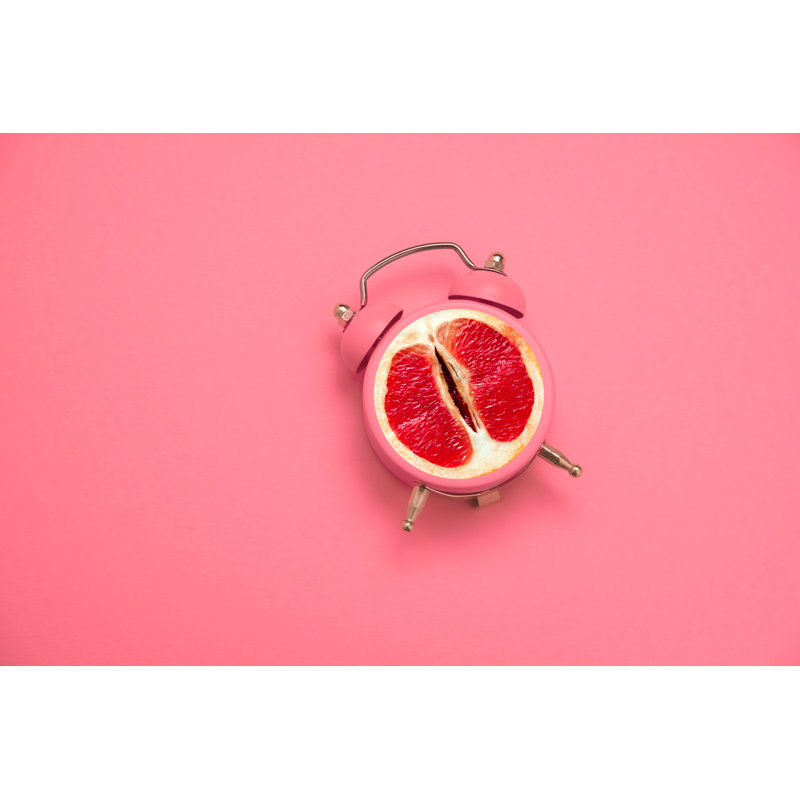 Grapefruit Clock by Dvulikaia - Wrapped Canvas Print, 30cm H x 46cm W