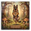  «German Shepherd Yoga Tree Pose» par Rich Monet, art mural en verre acrylique, 24 po x 24 po-2092711639
