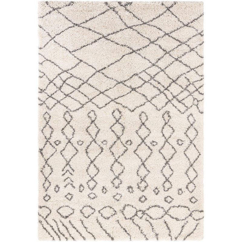 Tapis ivoire / noir Pickering, Rectangle 7'1" x 10', Ivory/Black
