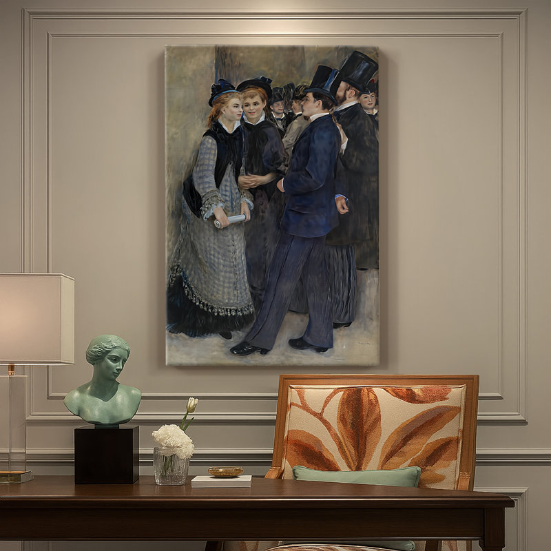 Laissant le conservatoire (La Sortie du conservatoire) -Galerie sur toile tendue par Pierre-Auguste Renoir, 24 po x 36 po
