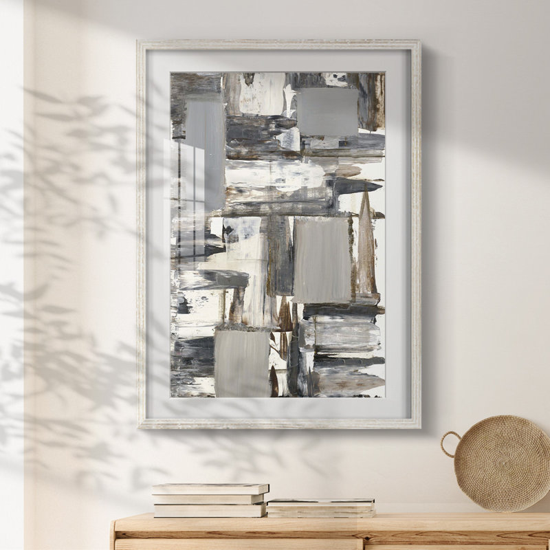 Stacked House III - Toile tendue avec châssis, H 19,5 po x l 16,5 po, Blanc