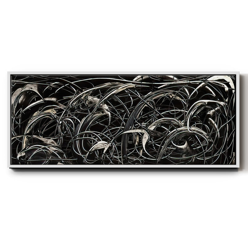 Linear Movement I - Framed Canvas, 20" H x 50" W