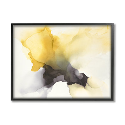 Distorsion de forme fluide d'un nuage jaune futuriste - Peinture