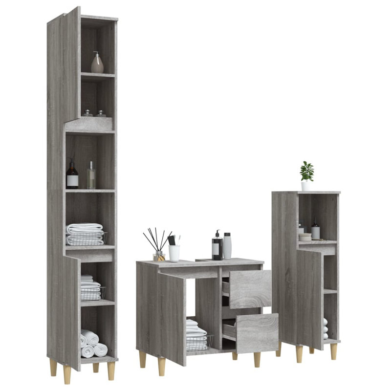 Wona Bathroom Furniture Suite, Grey Sonoma