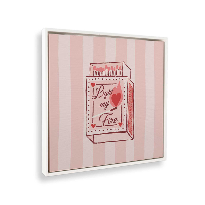 Light My Fire, Opaque White, Floater Framed Print without Mat, 16.75" H x 16.75" W