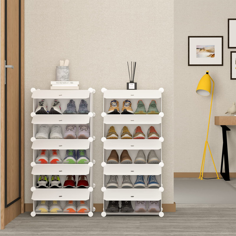 10 Pair Shoe Storage Cabinet, White