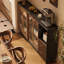 Buffet en noyer massif et bois manufacturé-1998661196