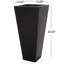 Bassin à fleurs noir en béton léger - Conception conique 13,31L x 13,31W 28,5H oxyde de magnésium sans assemblage requis-2090138373