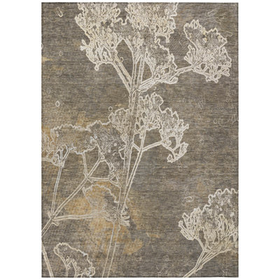 Machine Washable Indoor/Outdoor Leavittsburg ACN2239 Floral Rug