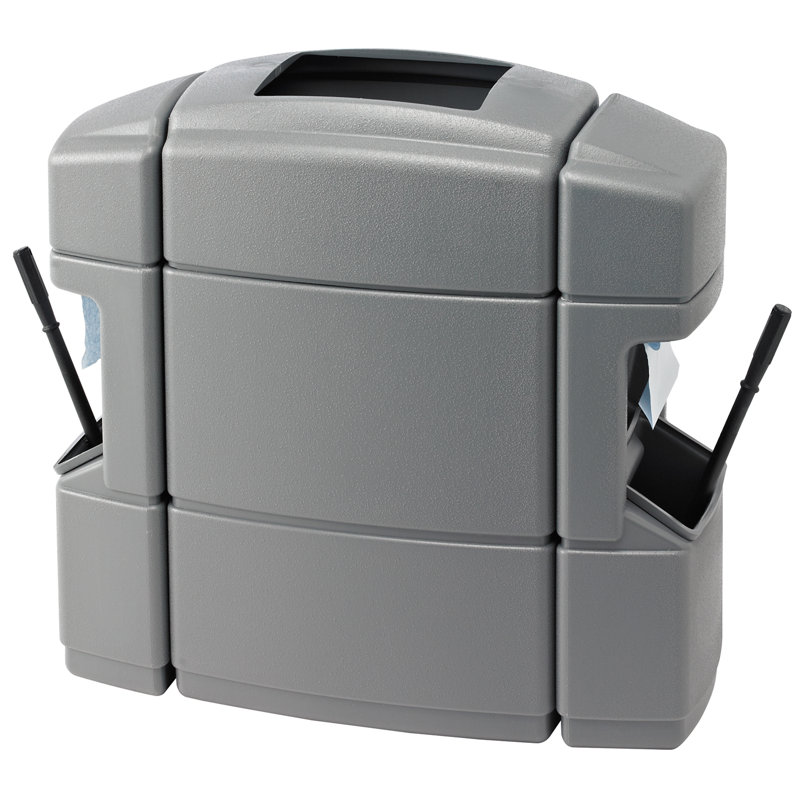 Poubelle de recyclage multi-compartiments 40 gallons Islander Series, Coquille argent