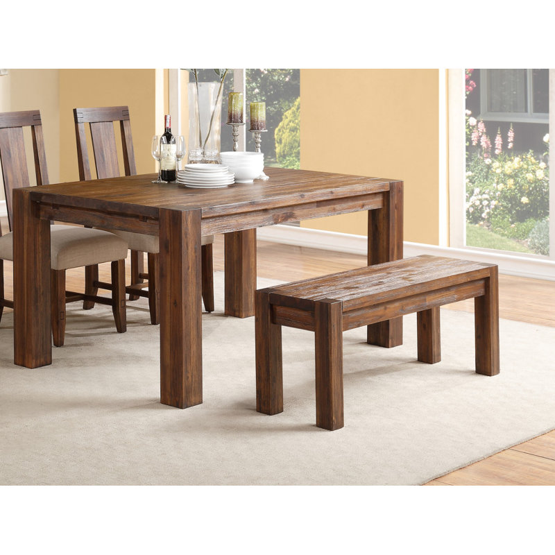 Banc en bois massif Kaicey, Brun brique
