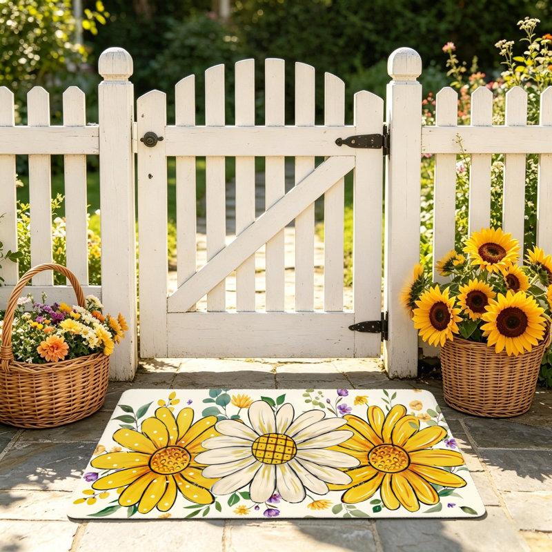 Tapis jaune 24 po x 36 po Daisy