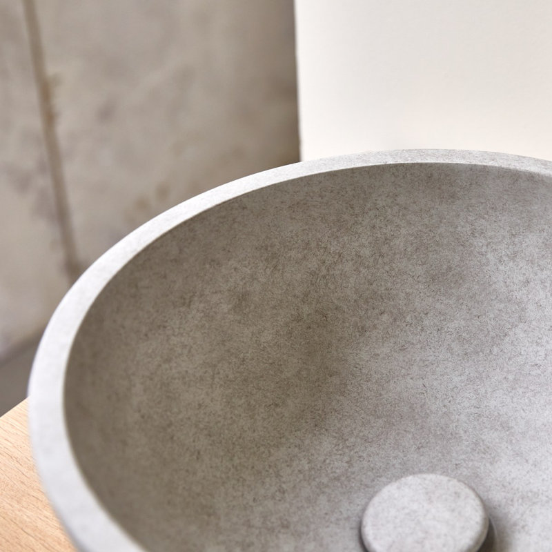 Tikamoon Micha 36mm L x 36mm W Round Sink, Grey