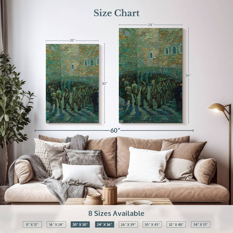 Leisha Prisoners Exercising, 36" H x 24" W