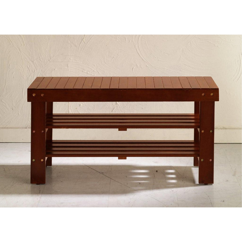 Banc à chaussures en bois massif de style contemporain de qualité supérieure, Cerisier