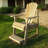Made in the USA Adirondack Balcony/Pub Chair with Built on Footrest – Premium Pressure-Treated Pine, Elevated Outdoor Seating for better views over Deck, Porch, or Balcony Railings.