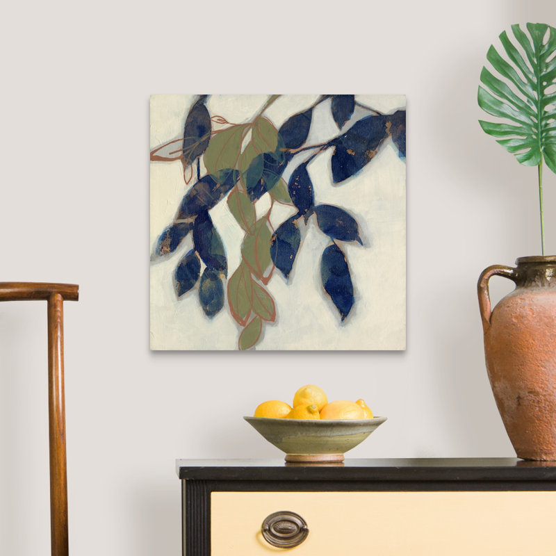«Entwined Leaves I», art mural sur toile, Toile tendue, H 20 po x l 20 po