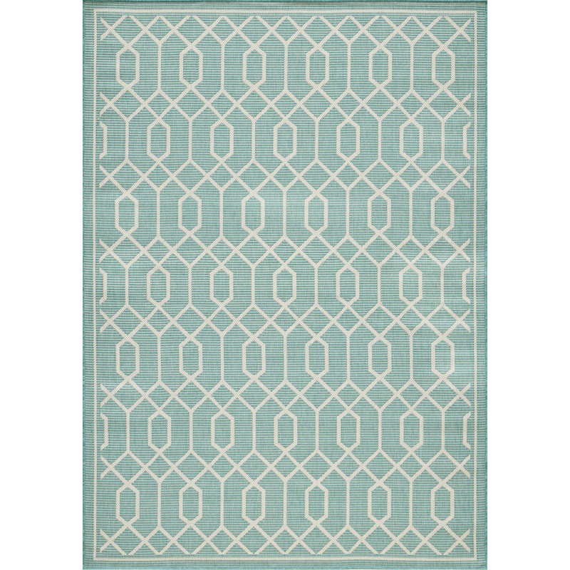 Annie-Jane Washable Geometric Indoor / Outdoor Rug, Rectangle 9'10" x 12'10"