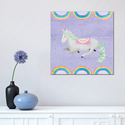 Rainbow Unicorn IV by Noonday Design - Wrapped Canvas Painting