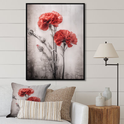 Reproduction d'art sur toile «Red Carnation On»