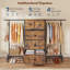 Commode multifonctionnelle à 5 tiroirs avec deux tringles suspendues et tablettes pour petits espaces, organisateur de chambre à coucher et de vestibule-125587594