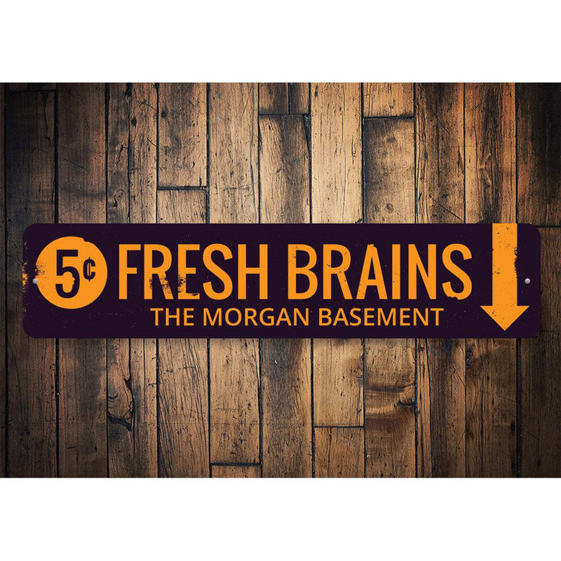 Plaque en aluminium Fresh Brains, H 6 po x l 24 po x P 0,06 po