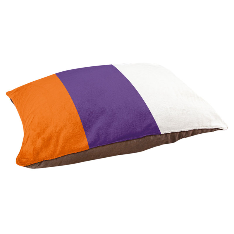Coussin Atlanta, Medium (28" W x 18" D x 6" H), Orange/Purple Middle