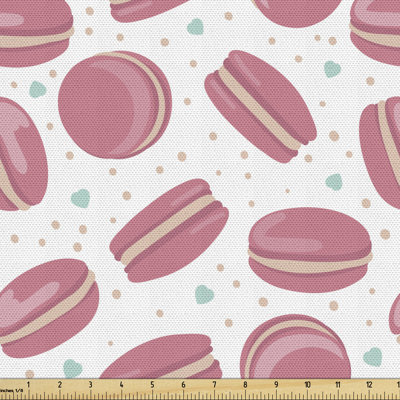 Chemash Macaroon Cookies Hearts Dots Multi-Purpose Fabric