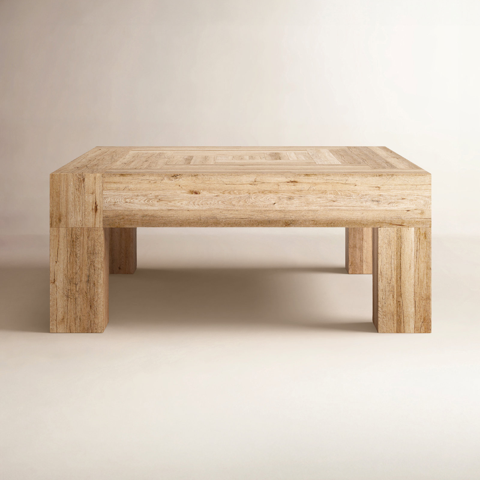 Adams 40" Square Oak Coffee Table, Natural