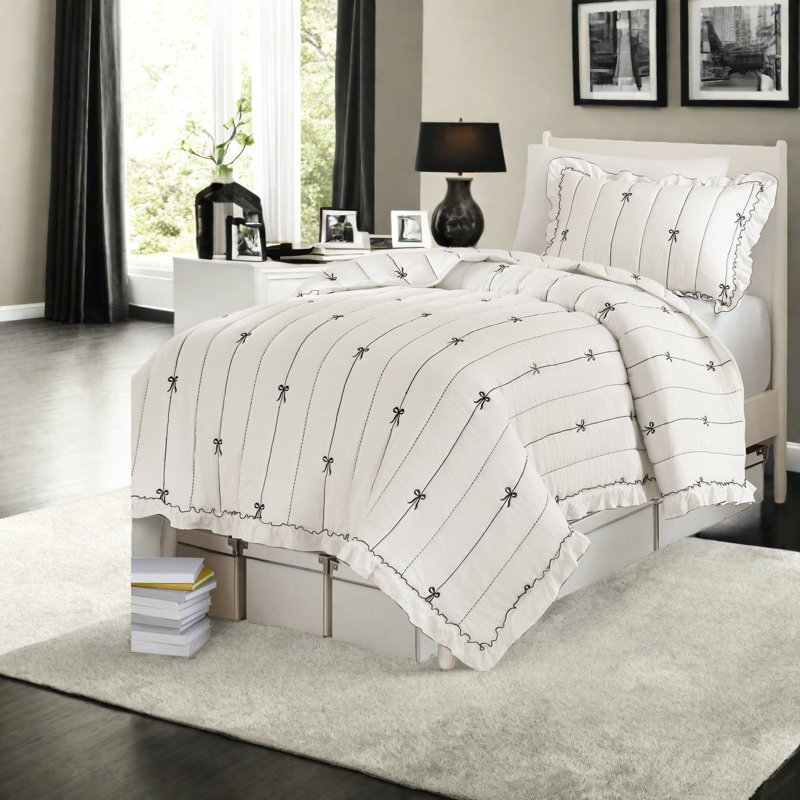 Ensembles de literie en microfibre douce pour lit simple TG, style arc moderne pour la maison