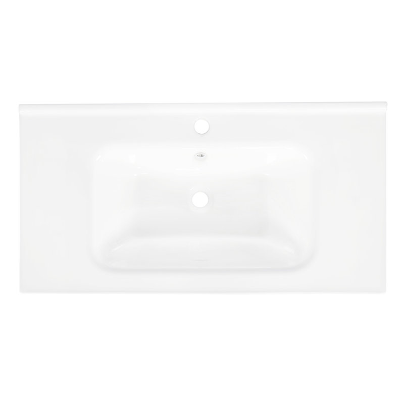 Lavabo 35,6 "en céramique blanche, seulement évier en céramique, sans armoire