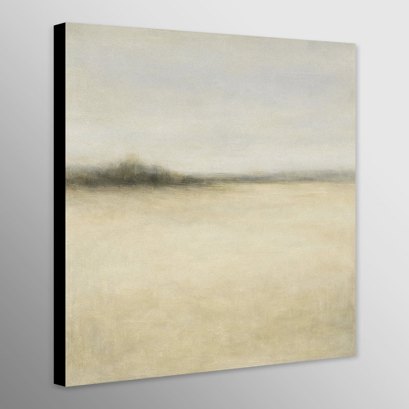 Pastel Landscape Abstract Wall Art - Canvas Framed Print, 41 cm H x 41 cm W