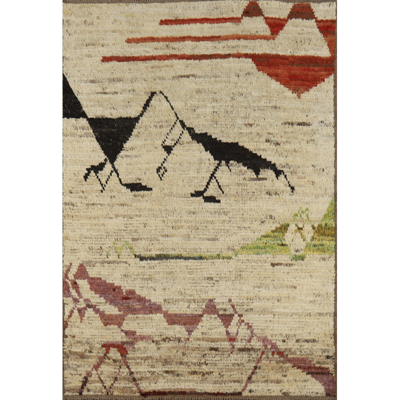 Handmade Wool Moroccan Oriental Rug 4x6