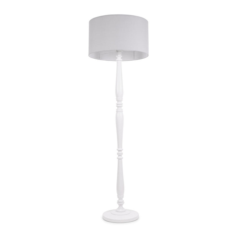 Arialdo 157cm Traditional Floor Lamp, Matte White, Grey