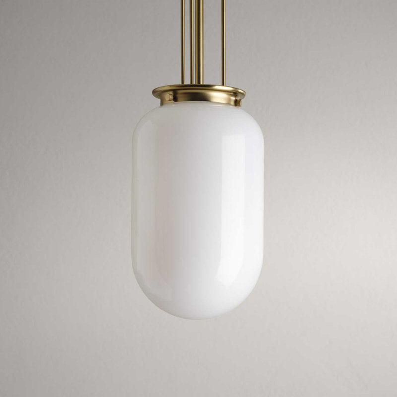 1-Light New Traditional Pendant Light, Brushed Gold