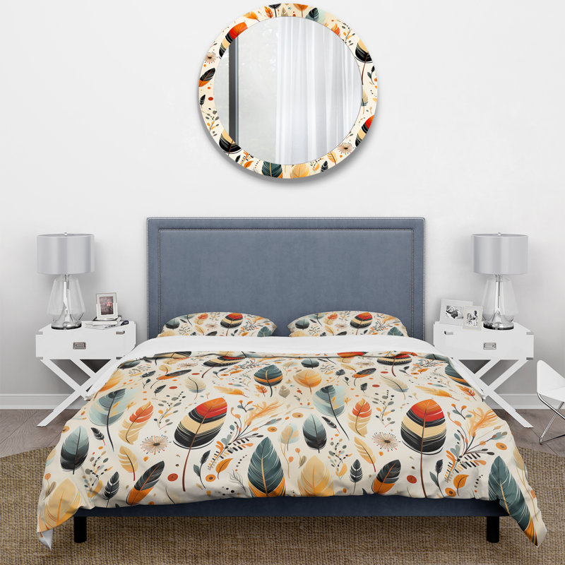 Motif artistique Boho Earth Tones I - ensemble de housse de couette Boho - microfibre de polyester