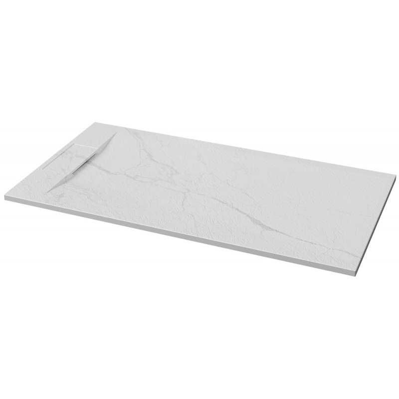 Base de douche en composite renforcé, 60 po x 32 po, Blanc de Carrare mat