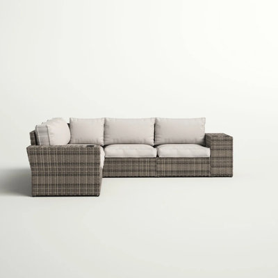 Canapé modulaire d'extérieur, 102 po de largeur, conception réversible, coussins en mousse épaisse de 5 po d'épaisseur, pinces emboîtables, coussins en nylon large avec siège réversible entièrement assemblé, siège confortable, sécuritaire